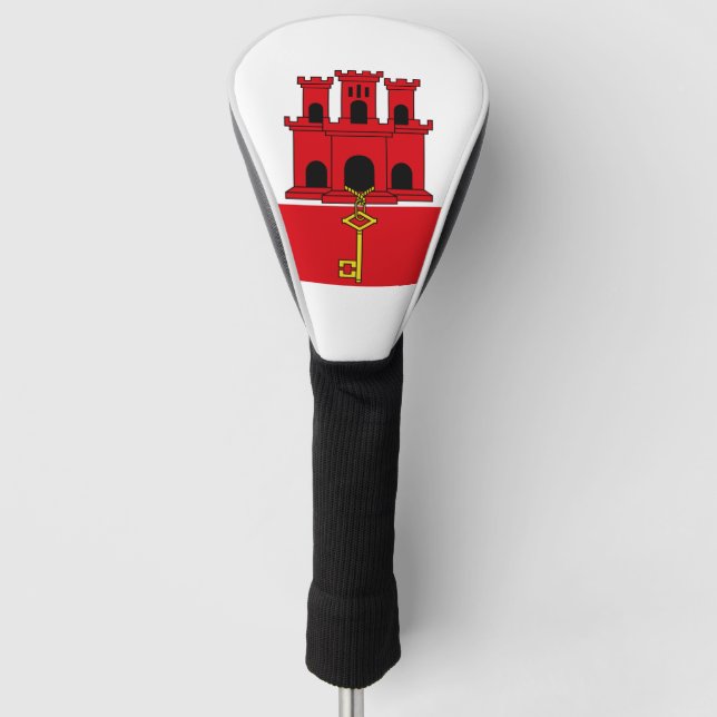 Flagge Gibraltars / Gibraltarische Flagge Golf Headcover (Vorderseite)