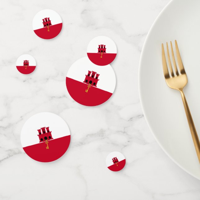 Flagge Gibraltars Konfetti (Gruppe)