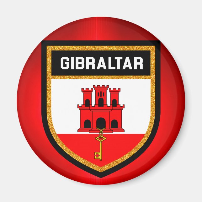 Flagge Gibraltars Magnet (Vorne)