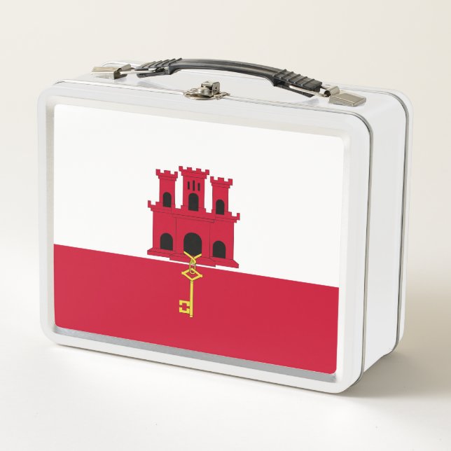 Flagge Gibraltars Metall Brotdose (Vorderseite)