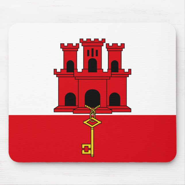 Flagge Gibraltars Mousepad (Vorne)