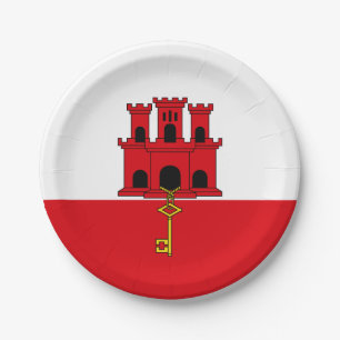 Flagge Gibraltars Pappteller