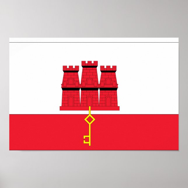 Flagge Gibraltars Poster (Vorne)