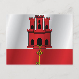 Flagge Gibraltars Postkarte