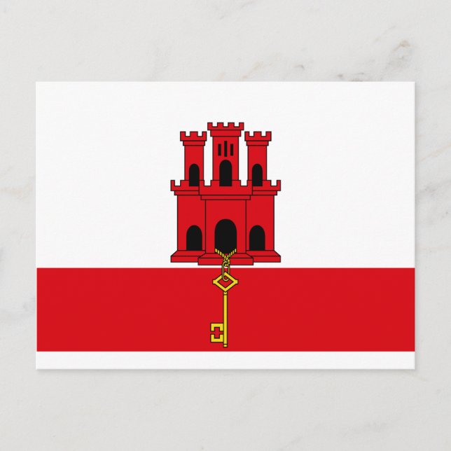 Flagge Gibraltars Postkarte (Vorderseite)