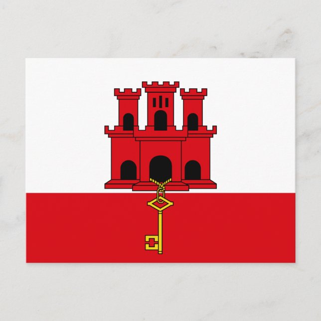 Flagge Gibraltars Postkarte (Vorderseite)