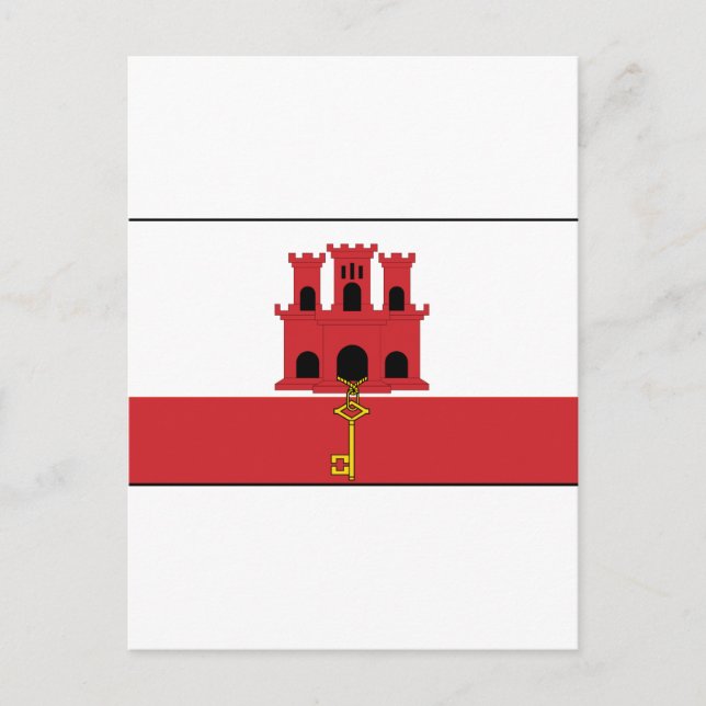 Flagge Gibraltars Postkarte (Vorderseite)