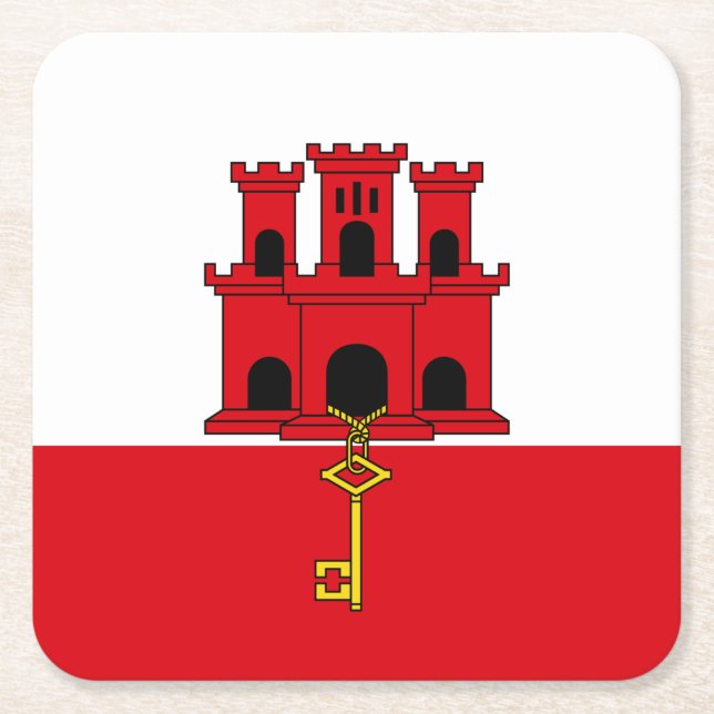Flagge Gibraltars Rechteckiger Pappuntersetzer (Vorderseite)