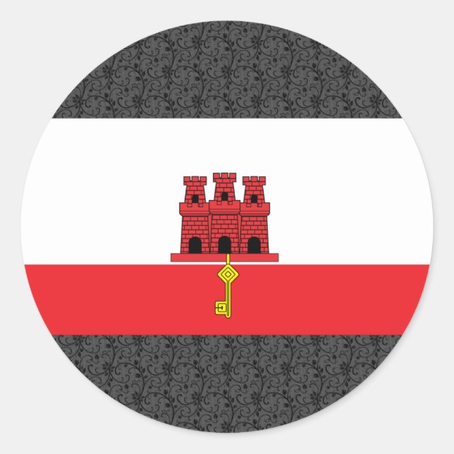 Flagge Gibraltars Runder Aufkleber (Vorderseite)