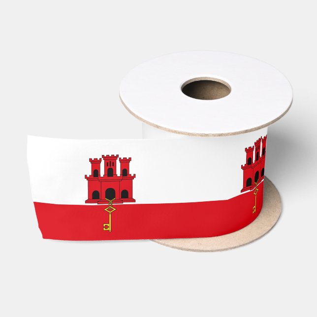 Flagge Gibraltars Satinband (Spule)