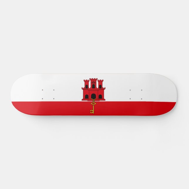Flagge Gibraltars Skateboard (Horizontal)