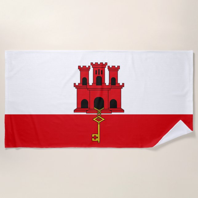 Flagge Gibraltars Strandtuch (Vorderseite)