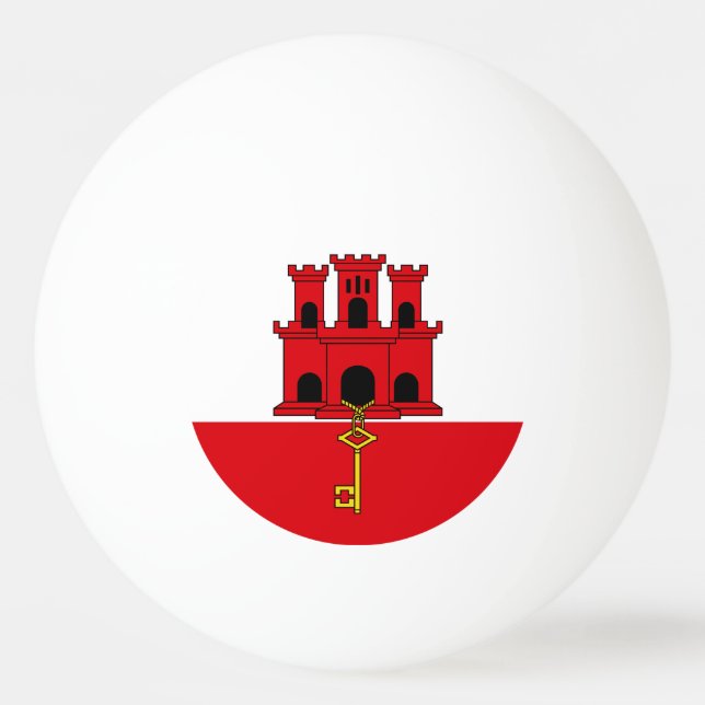 Flagge Gibraltars Tischtennisball (Vorderseite)