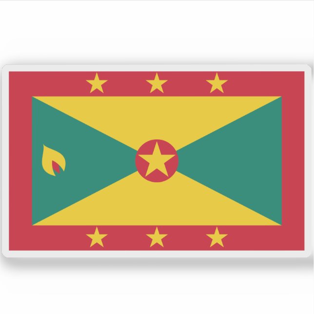 Flagge Grenadas Aufkleber (Vorderseite)