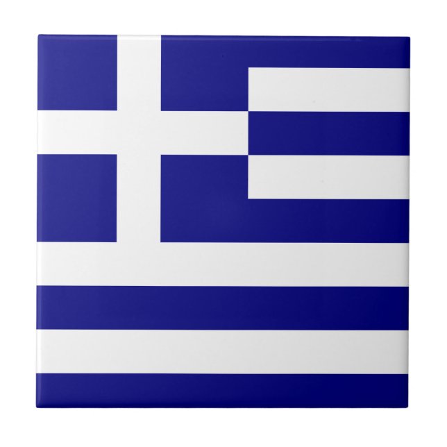 Flagge Griechenlands Fliese (Vorderseite)