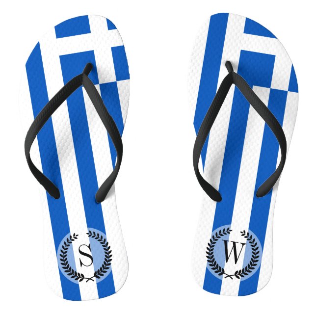 Flagge Griechenlands Flip Flops (Fußbett)