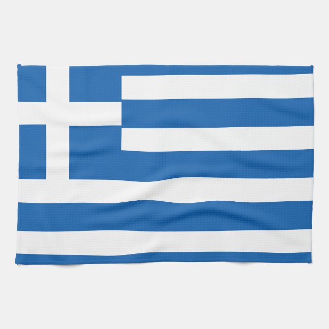 Flagge Griechenlands Griechische Flagge Geschirrtuch (Horizontal)