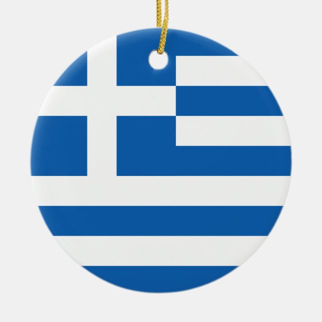 Flagge Griechenlands Keramik Ornament (Vorne)