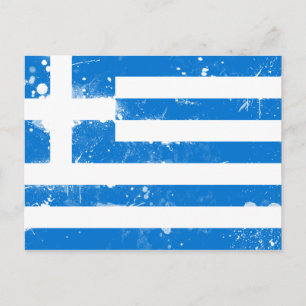Flagge Griechenlands Postkarte