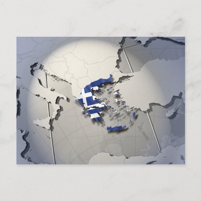 Flagge Griechenlands Postkarte (Vorderseite)