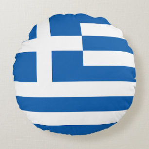 Flagge Griechenlands Rundes Kissen
