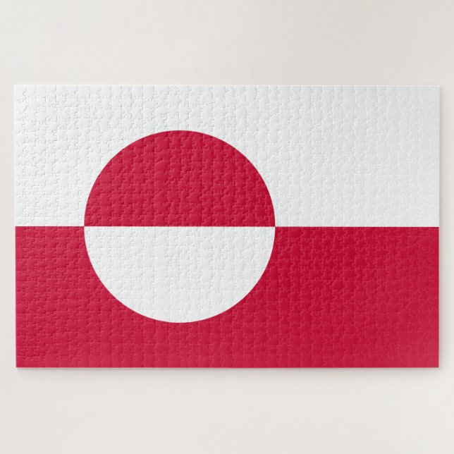 Flagge Grönlands Puzzle (Horizontal)