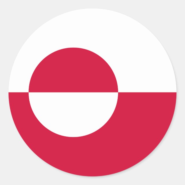 Flagge Grönlands Runder Aufkleber (Vorderseite)
