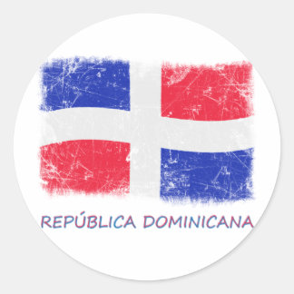 Flagge Grunge Dominikanische Republik Runder Aufkleber