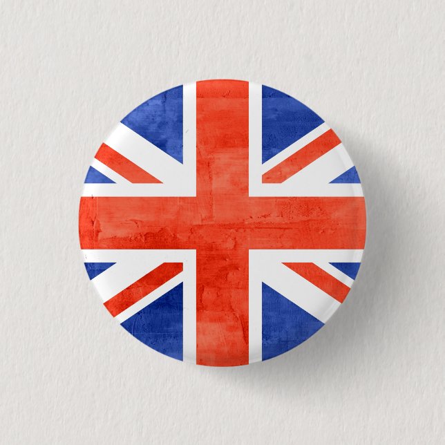 Flagge Grunge Vereinigtes Königreich Button (Vorderseite)