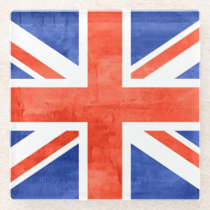 Flagge Grunge Vereinigtes Königreich Glasuntersetzer