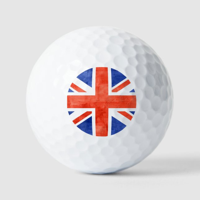 Flagge Grunge Vereinigtes Königreich Golfball (Vorderseite)
