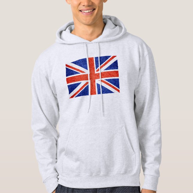 Flagge Grunge Vereinigtes Königreich Hoodie (Vorderseite)