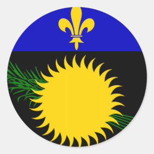 Flagge Guadeloupes (Frankreich) Runder Aufkleber