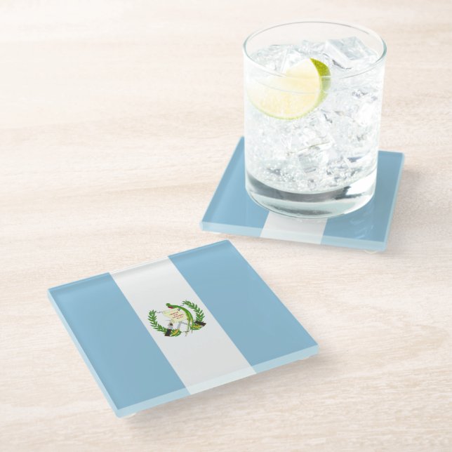 Flagge Guatemalas Glasuntersetzer (Schrägansicht)