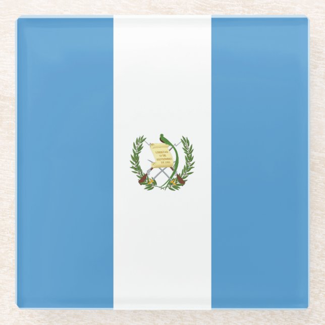 Flagge Guatemalas Glasuntersetzer (Vorderseite)