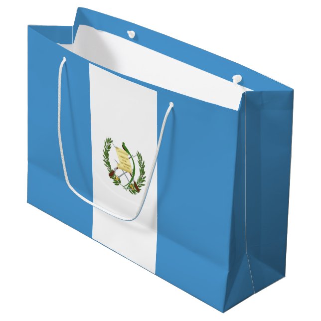 Flagge Guatemalas Große Geschenktüte (Vorderseite Schrägansicht)