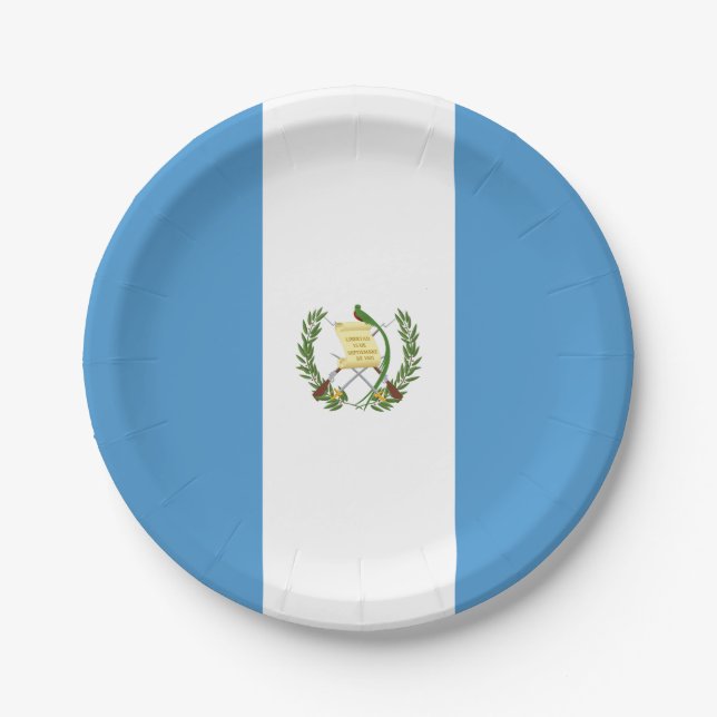 Flagge Guatemalas (Guatemala) Pappteller (Vorderseite)