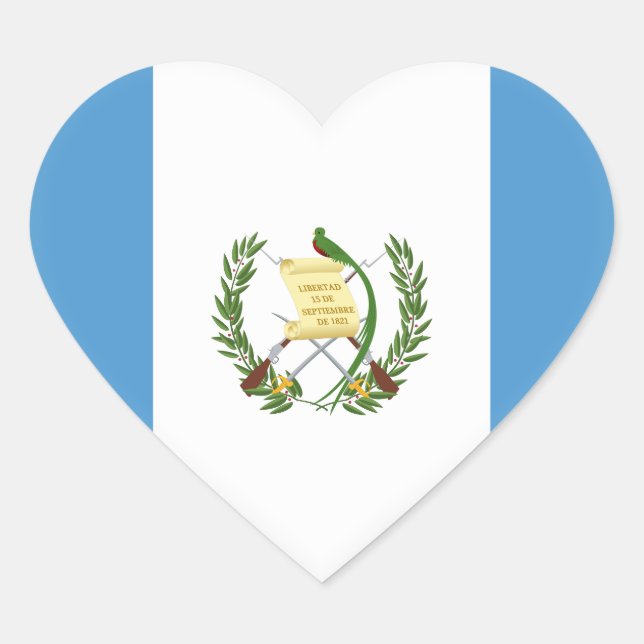 Flagge Guatemalas Herz-Aufkleber (Vorderseite)