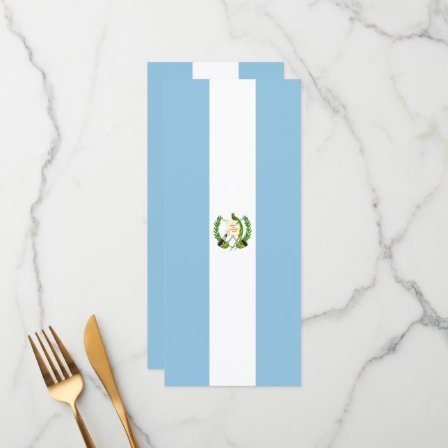 Flagge Guatemalas Menükarte (Vorderseite/Rückseite Beispiel)