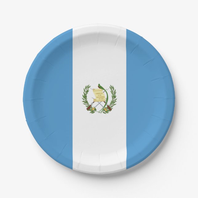 Flagge Guatemalas  Pappteller (Vorderseite)