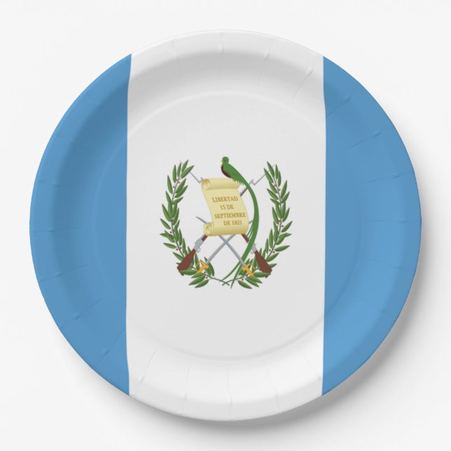 Flagge Guatemalas Pappteller (Vorderseite)