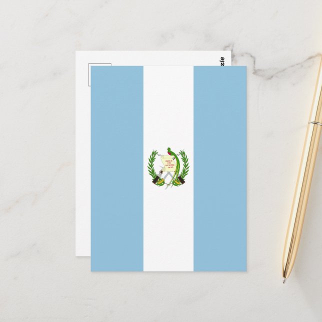 Flagge Guatemalas Postkarte (Vorderseite/Rückseite Beispiel)