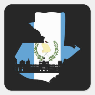 Flagge Guatemalas Quadratischer Aufkleber