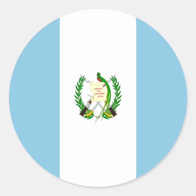 Flagge Guatemalas Runder Aufkleber (Vorderseite)