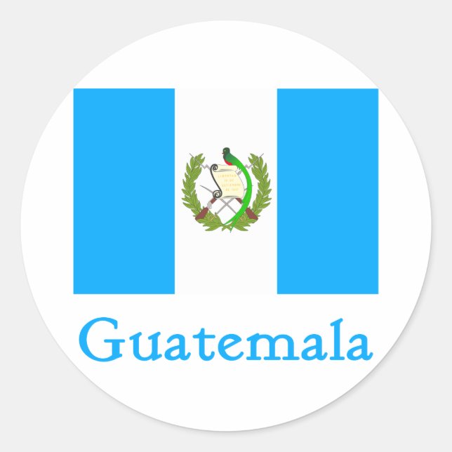 Flagge Guatemalas Runder Aufkleber (Vorderseite)