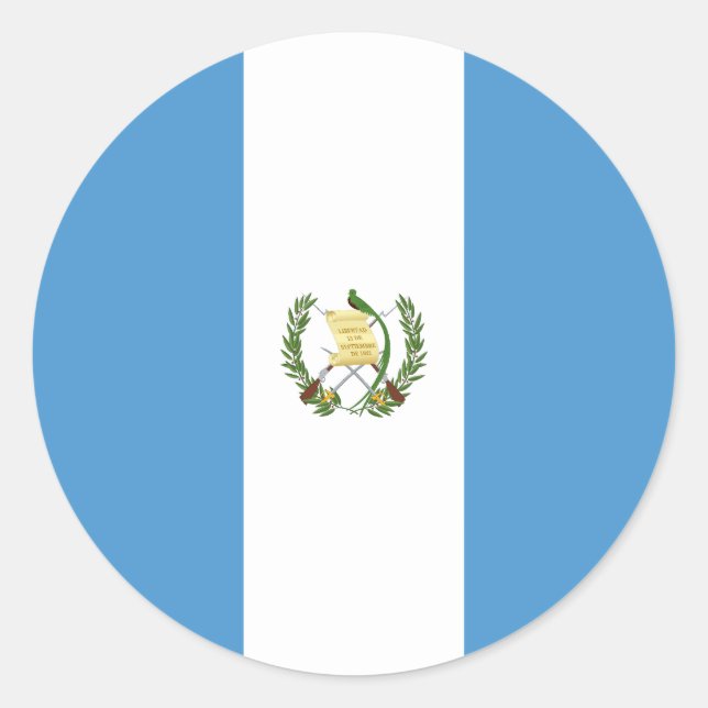 Flagge Guatemalas Runder Aufkleber (Vorderseite)