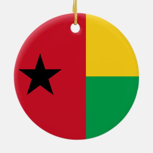 Flagge Guinea-Bissau Keramik Ornament (Hinten)