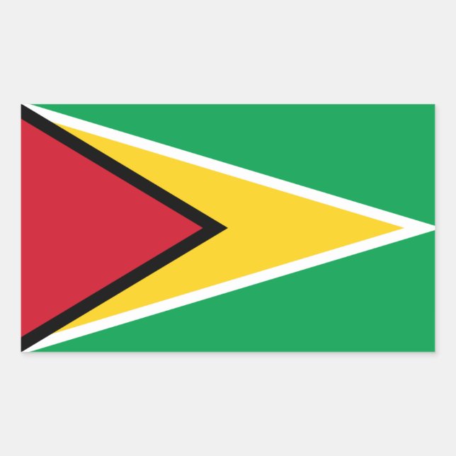 Flagge Guyanas, Flagge von Guyana Rechteckiger Aufkleber (Vorderseite)
