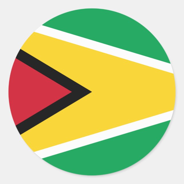 Flagge Guyanas (Guyana) Runder Aufkleber (Vorderseite)