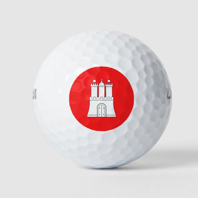 Flagge Hamburg Golf Balls Golfball (Vorderseite)